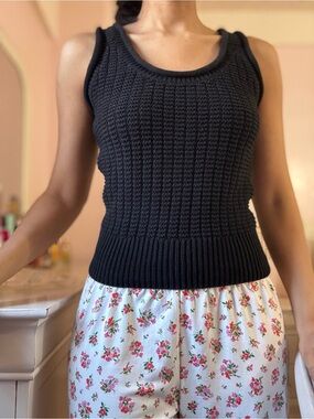 100% Organic Cotton Waffle Cropped Sweater Tank